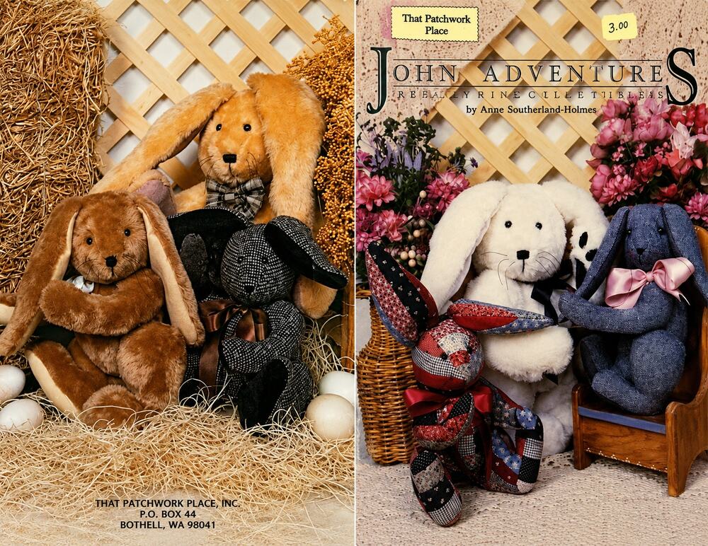Joint Adventures Stuffed Jointed Bear Pattern Booklet Patchwork Place 1984 VTG